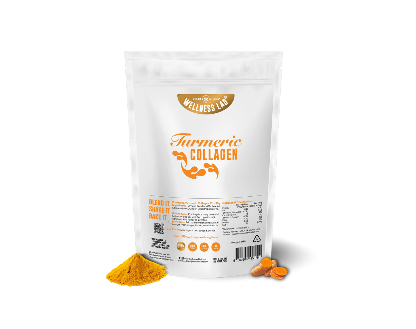 Turmeric Collagen Type 1 & 3 | 50g - Wellness Lab®