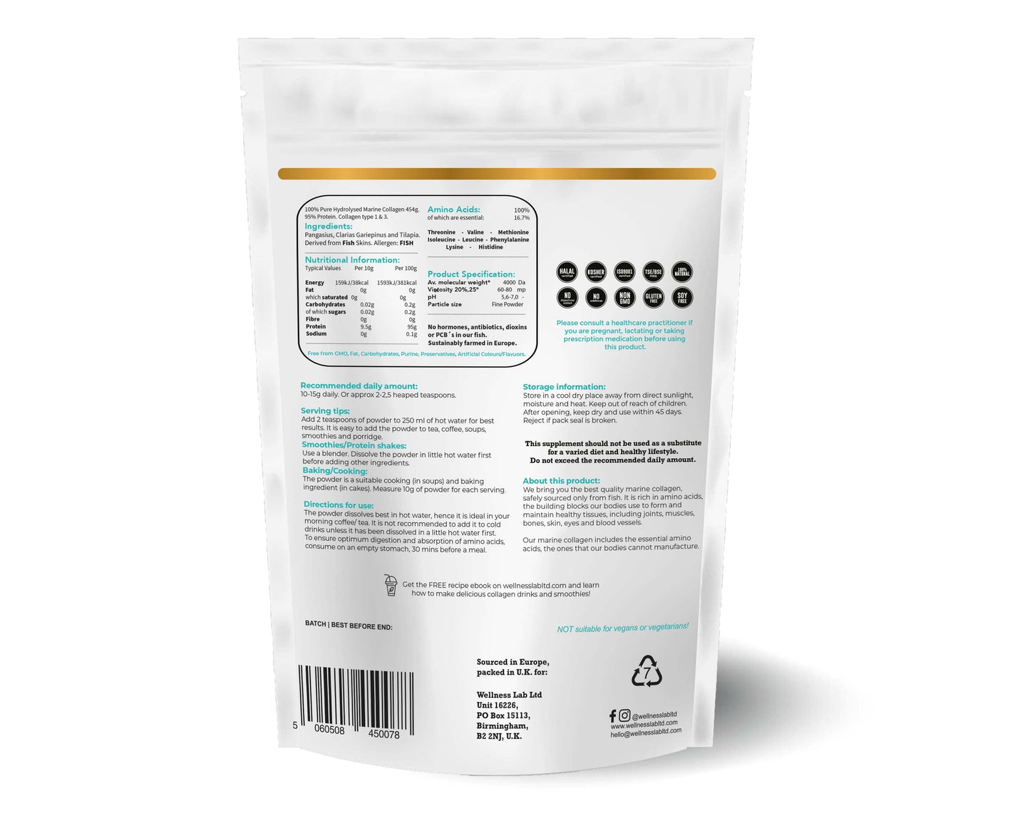 Marine Collagen POUCH Type 1 & 3 - Wellness Lab®