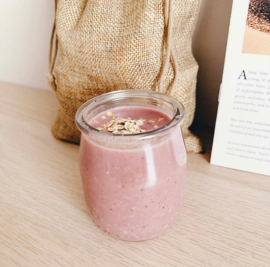 berry latte overnight oats